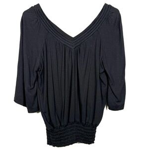 American Rag Black V-Neck Blouse